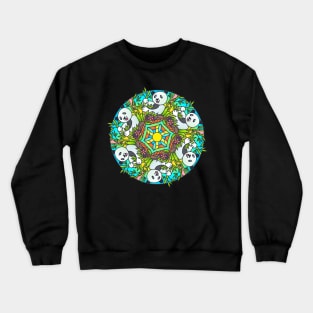 Panda Bear Pattern Mandala Abstract Nature Design Crewneck Sweatshirt